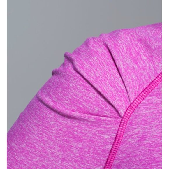 Lululemon Think Fast Long Sleeve Heathered Ultra Violet Pink Purple Ruched Top 8 - Picture 5 of 15